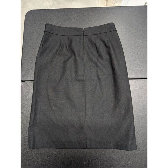 Ann Taylor Loft Women Black Straight Fit Decorative Button Zip Pencil Skirt 4 - Picture 2 of 6